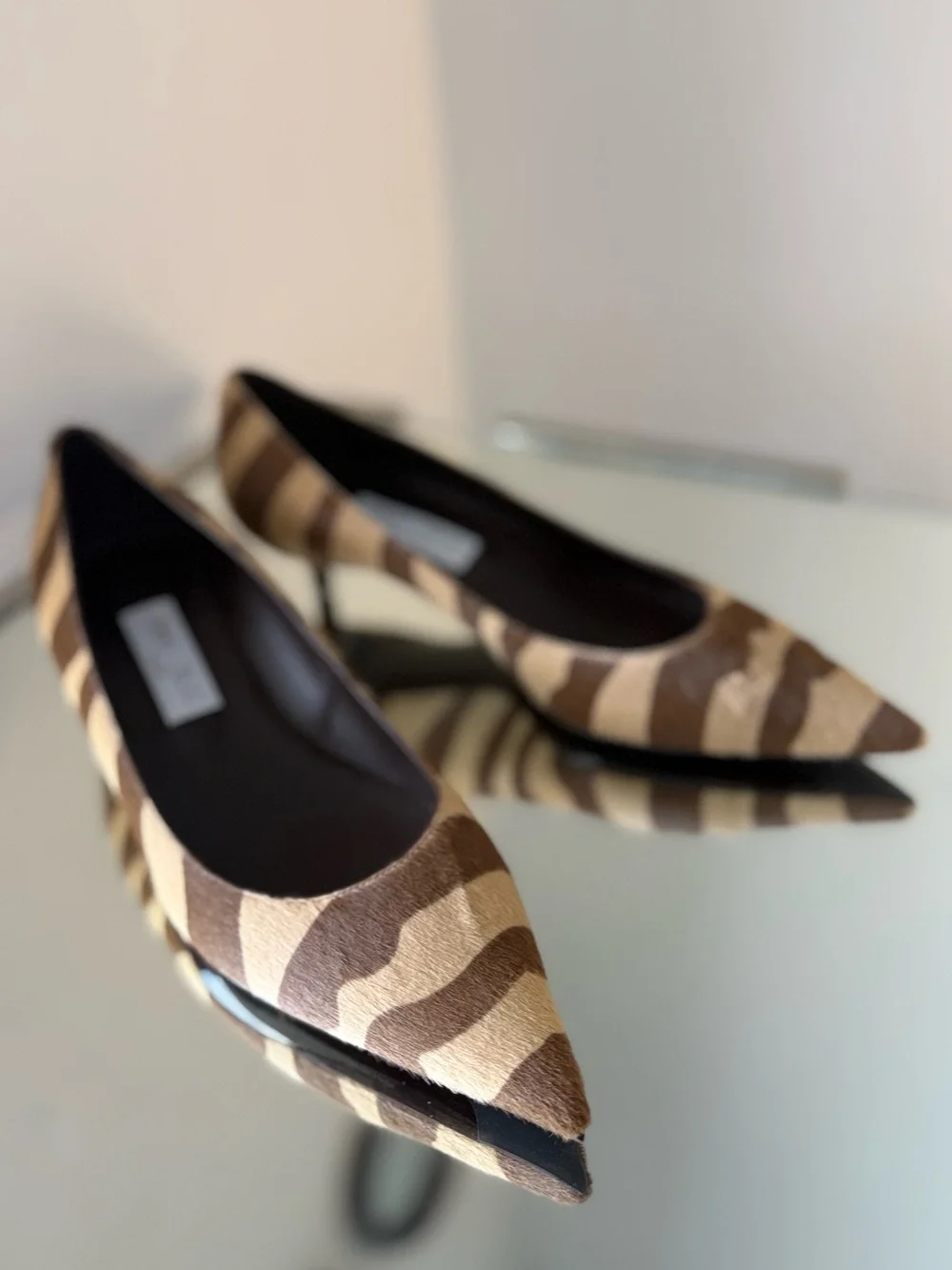 New Jimmy Choo Amelia 35 Chocolate Zebra Printed Pony Pumps $1,095 39.5